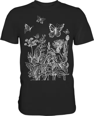 Produktbild von Natur Schmetterling Wiese T-Shirt – Black / L