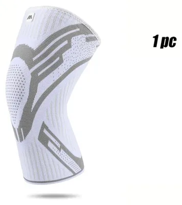 Obrázok produktu pre Kolenná bandáž – kompresná podpora – elastická – priedušná – pletená – 100 % polyester – veľkosť L – biela