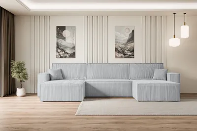 Produktbild von ALTDECOR Ecksofa mit Schlaffunktion und Bettkasten Corner Sofa Eckcouch Couch U-Form universal, links/rechts Schlafcouch Ausziehbar Wohnlandschaft Schlafsofa CELTIC-XLU - 377x143x83cm Grau