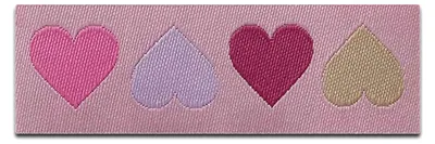 Obrázok produktu pre Farebný štítok Mono-Quick hearts - nášivka, nažehľovací štítok, nažehľovacia aplikácia, nášivky, na nažehlenie, veľkosť: 1,7 x 5,4 cm