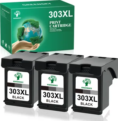 Produktbild von 【2.250 Seiten】GREENSKY 3 Schwarz Druckerpatronen für HP 303 XL kompatibel zu Envy Photo 6220 6230 6252 6258 7132 7134 7155 7164 7800 7830 7858 TANGO X