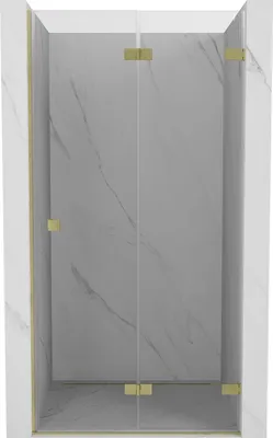 Image de Mexen Lunar-F Porte de douche pliante droite 90 cm, transparente, or brossé - 836-090-000-55-00-P