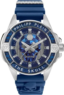 Obrázek produktu pro Philipp Plein PWAAA1722 THE $KULL CARBON FIBER modrostříbrné pánské hodinky NEW