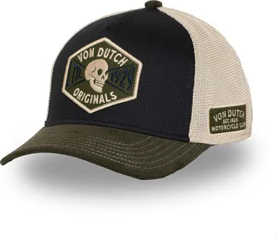 Image de Von Dutch Originals Casquette semi-courbée - SKULL LTD. 1929 Olive