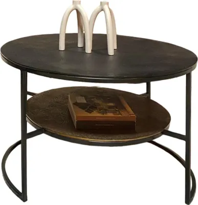 Produktbild von Couchtisch Lucia Aluminium Eisen Schwarz Gold 80 x 80 x 50 cm