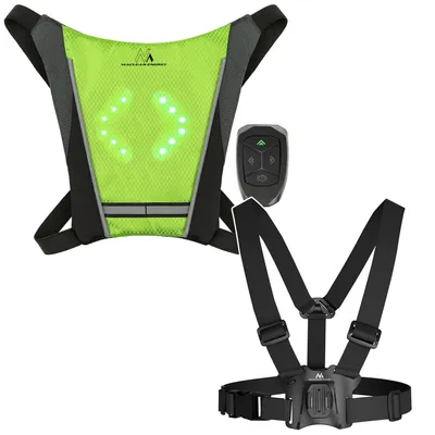 Produktbild von Rucksack mit LED-Signalleuchte mit Fernbedienung, wasserdicht: Fernbedienung IPx5 Rucksack IPX2 + universelle Sportgurte für Handy Kamera