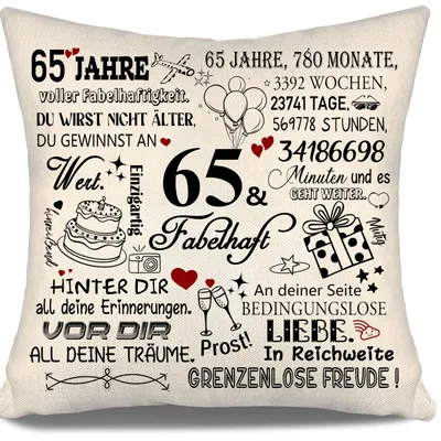 Produktbild von Kissenbezug zum 65. Geburtstag