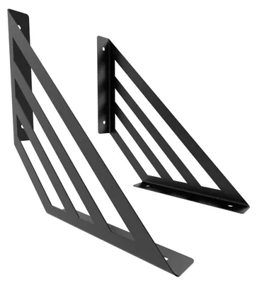 Produktbild von 2x sossai Design Regalträger Truss in Schwarzmatt 250x250mm Regalwinkel Bücherregal Konsole Regal Halter