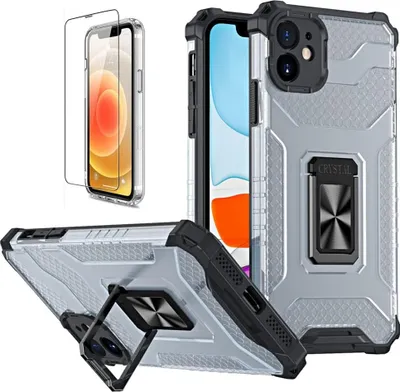 Image de Ensemble de protections noires pour Apple iPhone 11 (6,1 pouces) + verre trempé, modèle A2111