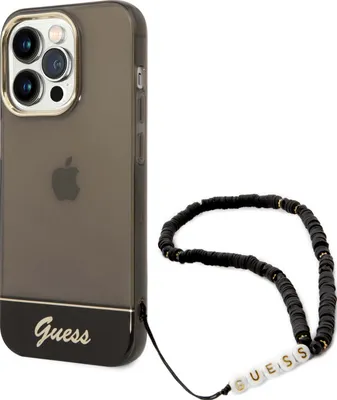 Zdjęcie produktu dla Guess GUHCP14LHGCOHK iPhone 14 Pro6,1 czarny/black hardcase Translucent Pearl Strap