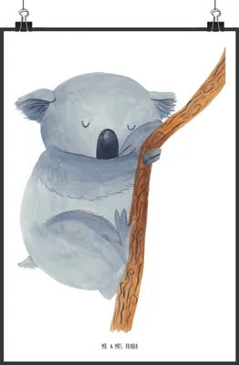 Produktbild von Mr. & Mrs. Panda Bild Koalabär DIN A0 - Weiß - Geschenk, drucke, Schlafzimmer, Wandbild, Plakat, Lustige Sprüche, Traum, Koala, Wanddekoration, Traumland, wanddeko