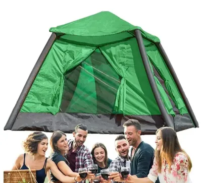 Productafbeelding van Opblaasbare Tent voor Twee Personen – Lichtgewicht Kampeertent van Oxford Nylon met Snel Opblaassysteem