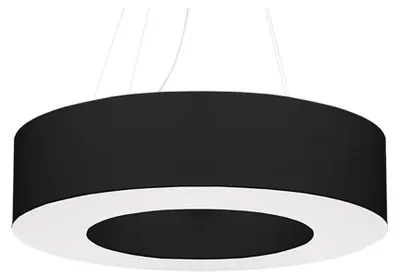 Image de Suspension, noir, blanc, verre, tissu, acier, H 110 cm