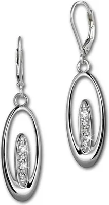Produktbild von SilberDream Ohrhänger Zirkonia weiß Ohrringe 925 Silber Oval Damen D2SDO4288W