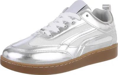 Produktbild von Ital-Design Damen Freizeitschuhe  Textiloptik, Lederoptik Sneakers Low 88843665 Silber Gr.  40