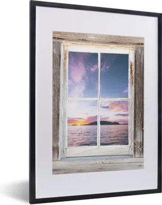 Produktbild von MuchoWow® Gerahmtes Poster Aussicht - Insel - Meer 30x40 cm - Poster mit Schwarzem Bilderrahmen Wandposter Rahmen Foto Bilder - Wandposter Schlafzimmer