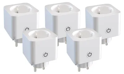 Produktbild von Ledvion 5er set Smart WLAN Steckdose weiß Wi-Fi 16A