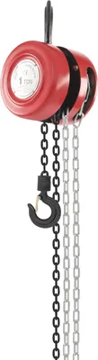 Produktbild von Handkettenzug/Kettenzug - Kettenflaschenzug - Tragfähigkeit 1 t (1000 kg) - Hubhöhe 3 m - Stahl - Hakenöffnung 3,4 cm - Rot