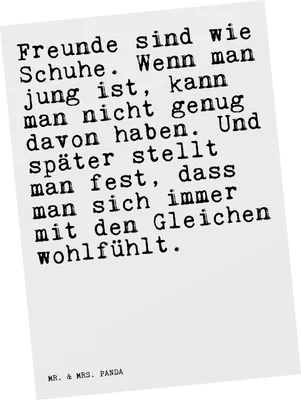 Produktbild von Mr. & Mrs. Panda Postkarte Freunde sind wie Schuhe.... - Weiß - Geschenk, beste Freundin, bester Freund, bildkarte, Grußkarte, Postkarten, Ansichtskarten, Ansichtskarte