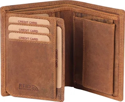 Produktbild von Benthill Herren Echt Leder Geldbörse - Geldbeutel mit RFID-Schutz - Slim Portemonnaie für Männer - Echtem Vintage Leder