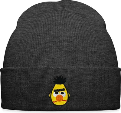 Produktbild von Spreadshirt Sesamstraße Bert Als Stickmotiv Bestickte Wintermütze, One size, Asphalt
