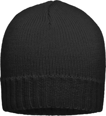 Produktbild von Enganliegende Strickmütze mit geripptem Rand black, Gr. one size