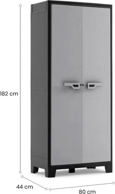 Produktbild von Keter Lagerschrank mit Regalböden Titan Schwarz und Grau 182 cm