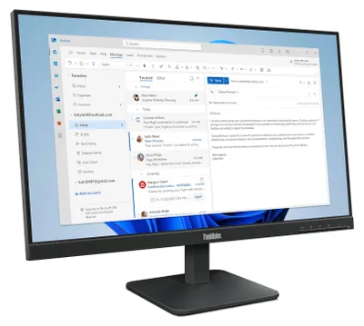 Produktbild von Lenovo ThinkVision S24-4e Monitor, 60,5 cm (23.8"), 1920 x 1080 Pixel, Full HD, LED, 6 ms, Schwarz
