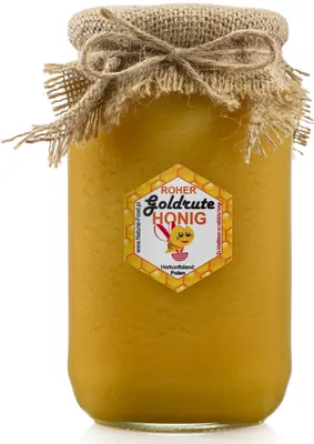 Produktbild von NATURAL FOOD Roher Honig - Direkt vom Imker - Roh Natürlich - Ungefiltert - Nicht Geschleudert oder Erhitzt - Geschenkidee - 11 KG - Goldrutenhonig