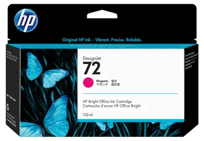 Produktbild von HP 72 Magenta Druckerpatrone, 130 ml, HP DesignJet T610-Druckerserie, T620-Druckerserie, T770-Druckerserie, T1100-Druckerserie,..., Thermal Inkjet, Magenta, C9372A, Singapur, 202 mm