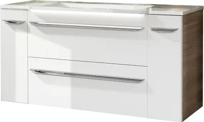 Produktbild von Fackelmann LUXOR Badmöbel Set 4-teilig 120 cm, Braun/Weiß + Unterschränke