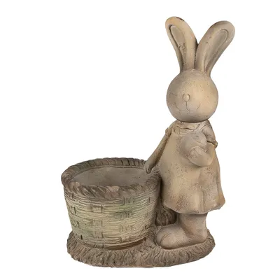 Zdjęcie produktu dla Clayre & Eef Doniczka Królik 49 cm Brązowo-beżowa Tlenek magnezu (MGO)