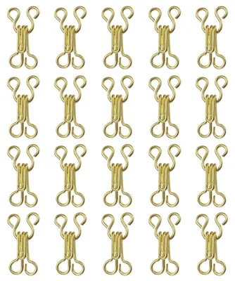 100 Haken & Ösen 17 mm goldfarben zum Nähen für Kleidung