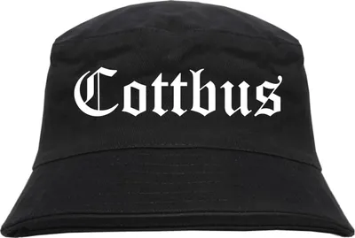 Produktbild von Cottbus Fischerhut - Altdeutsch - bedruckt - Bucket Hat Anglerhut Hut S/M Schwarz