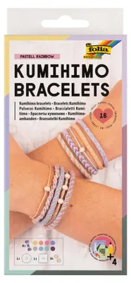 Obrázok produktu pre folia 32039 folia Schmuck-Basteln-Set Flechtschnüre Kumihimo Bracelets Pastell mehrfarbig