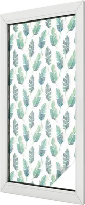 Obrázek produktu pro Vitrážová fólie na okno - 116x50 cm - vitrážový vzor - neprůhledná dekorační fólie na ochranu soukromí - samolepicí, UV ochrana - tropické listy