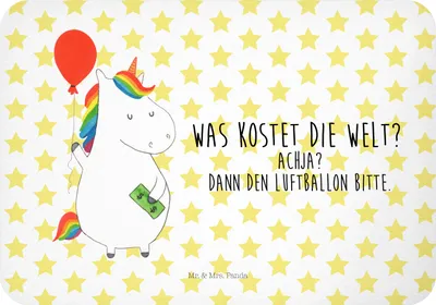 Produktbild von Mr. & Mrs. Panda magnet Einhorn Luftballon - Weiß - Geschenk, Geld, Einhörner, whiteboardmagnet, Notizhalter, Freude, Kühlschrankmagnet, Unicorn, küchenmagnet