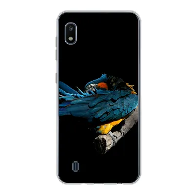 Produktbild von MuchoWow® Handyhülle Schutzhülle Hülle für Samsung Galaxy A10 Vogel - Federn - Zweig - Schwarz Silikon Softcase Handy Hülle - Schutzhülle