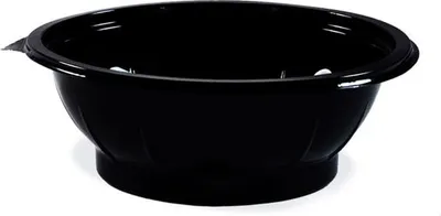 Produktbild von 50x Salatschalen rund Ø 17,6 x 5,9 cm schwarz 600 ml (PET)