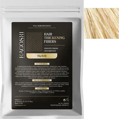 Obrázek produktu pro Kagoshi Sachet Refill 50g Vlasová vlákna Zhušťování vlasů Vlasová výplň Hromadné vlasy Vlasy Vlasový prášek Vlasová vlákna Okamžitý efekt Tak skutečné HELLBLOND