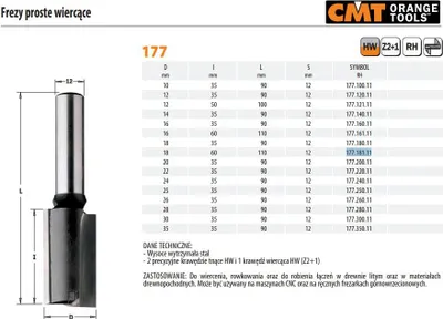 Immagine prodotto di CMT | Fresa per scanalature e filettature / gambo Ø 12 mm