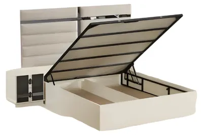 Produktbild von Bett Holz Möbel Beige Schlafzimmer Luxus Doppelbett Design Modern Stil