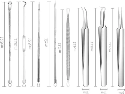 Professionelles 8-teiliges Akne-Entfernungset, RVS Komedonen-Extractor für Mitesser, Pickel und Hautpflege von Gesicht und