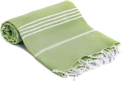 Produktbild von Turquoise Home - Großes türkisches Strandtuch Badetuch Hamamtuch Saunatuch XL 100 x 180 cm Sauna Spa Yoga Strand Picnic dünn und leicht Olivgrün