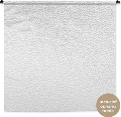 Produktbild von MuchoWow® Wandteppich Wandbehang Leder - Strukturiert - Leder-Optik - Weiß 120x120 cm Tapisserie Dekoration Wandtuch - Modern - Baumwollgewebe