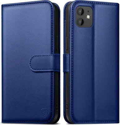 Produktbild von iPhone 12 Pro Handyhülle Königsblau Lederhülle mit Standfunktion & RFID Blocker