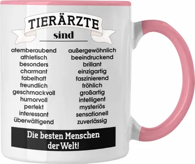 Produktbild von Trendation - Tierarzt Geschenk Tasse Geschenkidee Tierärzte Spruch Becher Kaffeetasse Veterinär Pferdearzt Tiermedizin (Rosa)