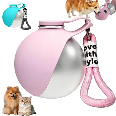 2-in-1 Trinkflasche für Hunde, 285 ml, Edelstahl, auslaufsicher