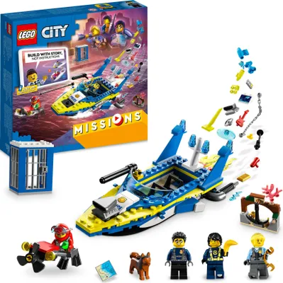Produktbild von LEGO 60355 City Detektivmissionen der Wasserpolizei, mit Boot und 4 Minifiguren