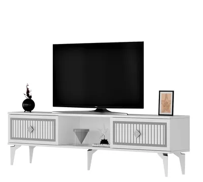 Produktbild von Skye Decor, Nil - White, Silver, TV-Schränke, Weiß, 150 x 44,6 x 29,6 cm